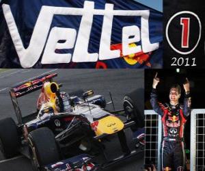 Puzzle Sebastian Vettel, F1 Παγκόσμιος Πρωταθλητής 2011 με Racing Red Bull, είναι ο νεότερος παγκόσμιος πρωταθλητής